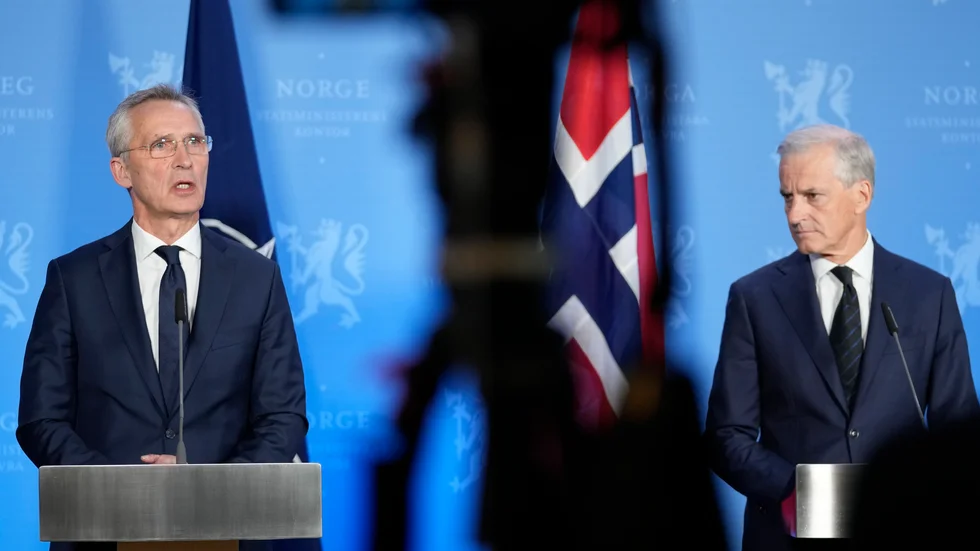 Natos generalsekreterare Jens Stoltenberg och Norges statsminister Jonas Gahr Störe.
