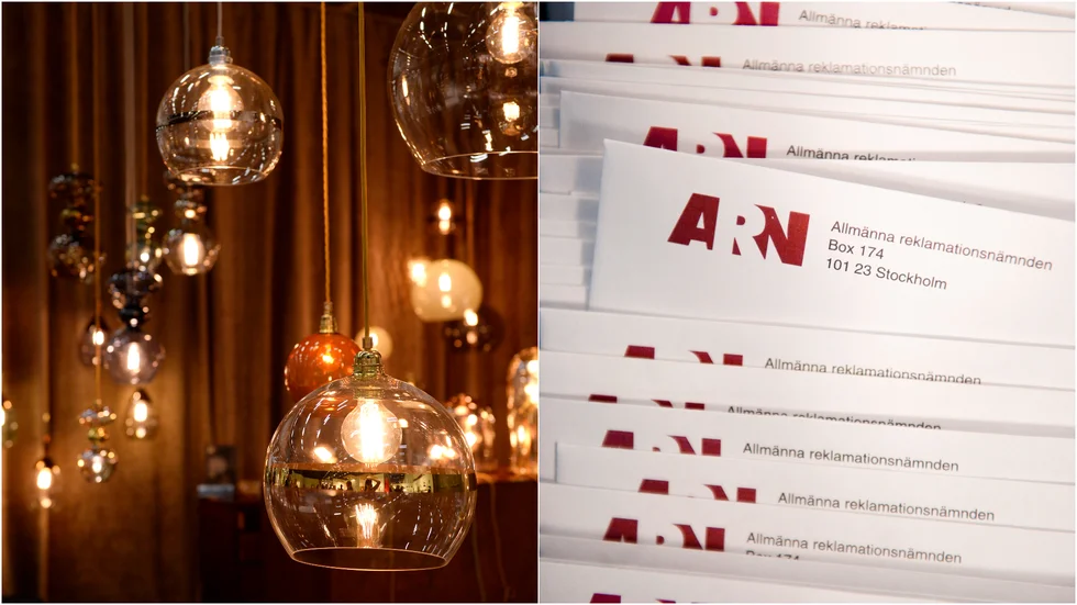 Den dyra taklampan var trasig och kunden tvingades betala tull. Nu har hon ARN-anmält företaget. Lampbilden är tagen i ett annat sammanhang.