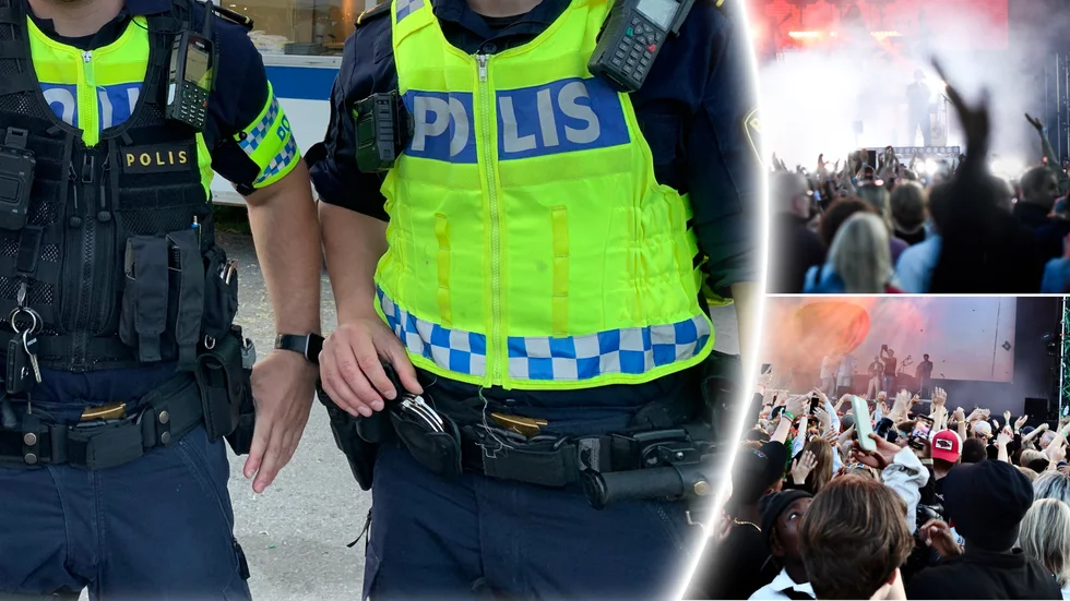 Det har varit en hel del stök på festivalområdet under helgen. OBS: personerna på bild har ej något med stöket att göra.