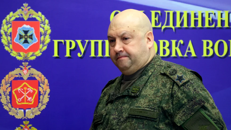Den ryske toppgeneralen Sergej Surovikin. Arkivbild.