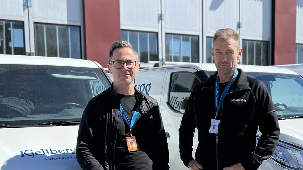 Mats Andersson är arbetschef och Johan Kjellberg är ägare och vd på Kjellbergs bygg som bestals förra året. 