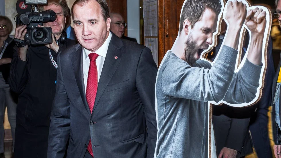 Huvudbryderier. Partiledaren Stefan Löfven har en del att fundera på inför S-kongresen, anser skribenten Gunnar Lassinantti. Bilden är tagen då Löfven gästade Handels kongress.