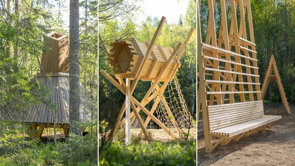 Under en intensiv vecka förra veckan byggdes alla väderskydden upp på plats längs Rickleån.