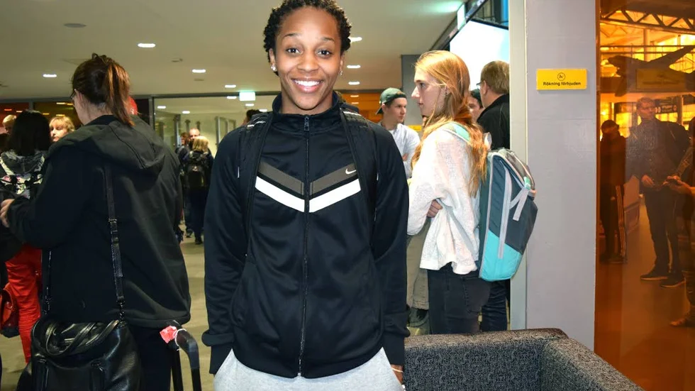 Framme. 22-åriga Adrienne Motley har äntligen landat i Norrbotten.