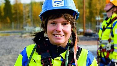 Marie Persson, från Kiruna, utbildar sig till distributionselektriker. Fotograf: Extern - Iréne Lundström