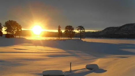 Februarimorgon i Tjåmotis fotograferad av Jan Skarin i Luleå.