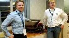 Fredrik Kangas från Kiruna wagon och Tomas Bolsöy, Force technology, är med och arrangerar stålseminariet i Jukkasjärvi och Kiruna. FOTO: Alexander Linder