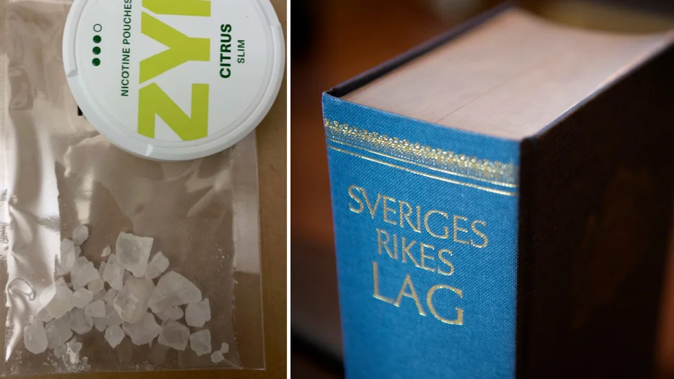 A-traktorföraren åtalas för narkotikabrott och rattfylleri. I fordonet fanns drygt tio gram av drogen kristall. Bild från polisens förundersökning.