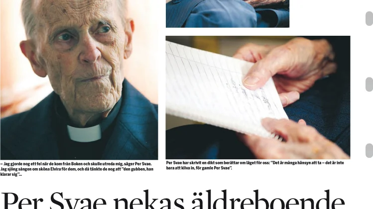 Corren berättade om 97-årige Per Svae i fredags, den 11/2.