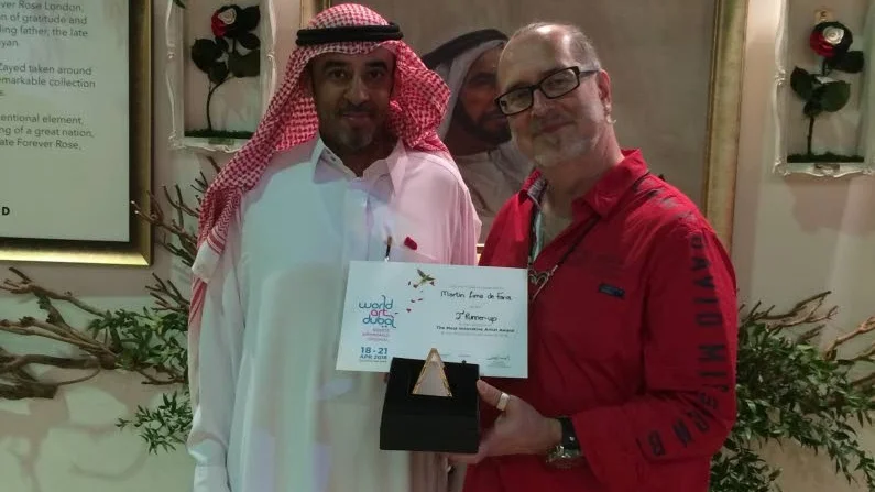 Martin Lima de Faria fick priset  "2 Runner Up for Most Innovation Artist Award", skänkt av shejken His Excellence Al Yafei, för sin röntgenfotokonst med miniatyrer.