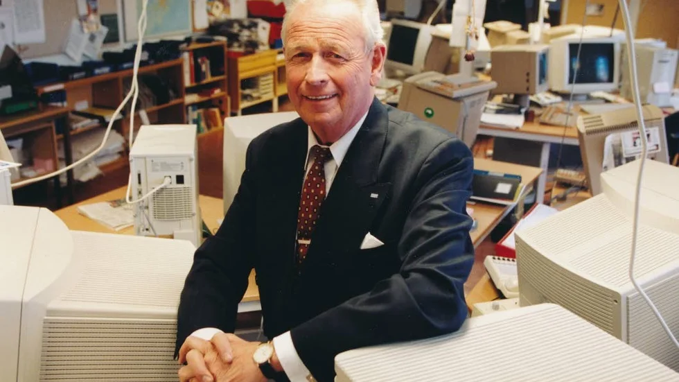 På redaktionen. Börje Carlsson var under 15 år administrativ redaktionschef på Upsala Nya Tidning.