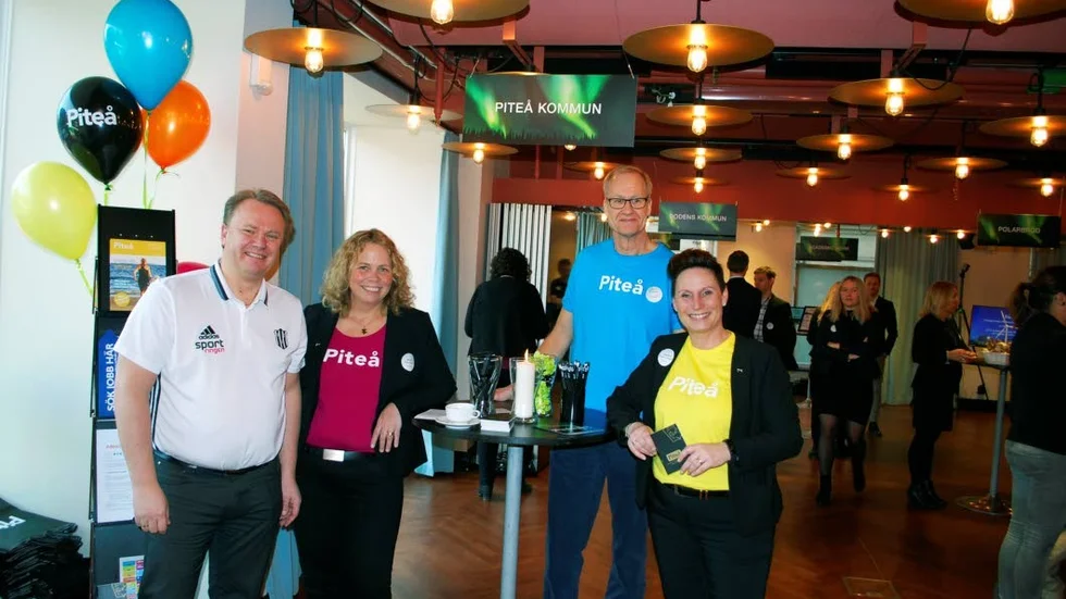 Glada. Ulf Viklund, PIF Dam, Maria Renström personalstrateg Piteå kommun, Jan Jonsson vd PIKAB, Jeanette Ögren Viklund, Kommunikationschef Piteå kommun.