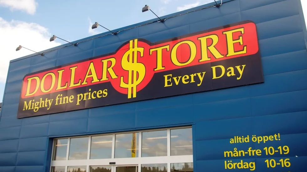 Dollar store-butik i Svenstavik.