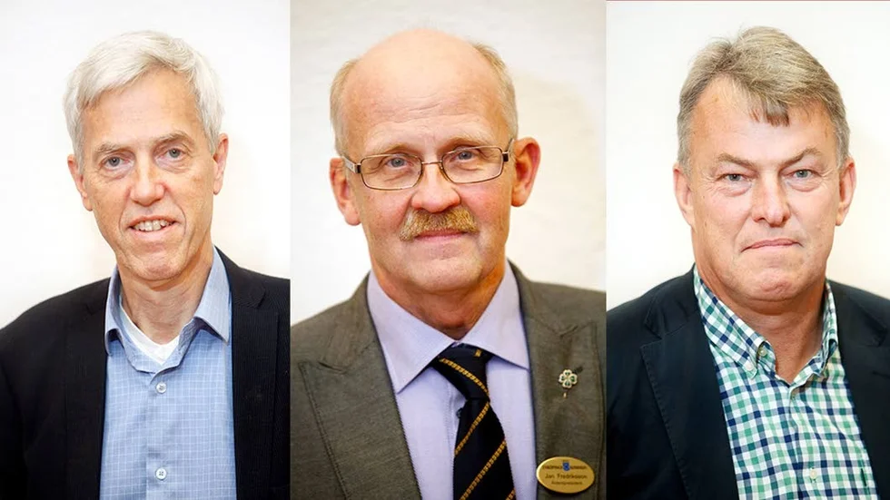 Tre av de som föreslås bli  ordföranden för nämnder 2019-2022, Mats Flodin (M), Jan Fredriksson (C ) och Tomas Rådkvist (MP).
