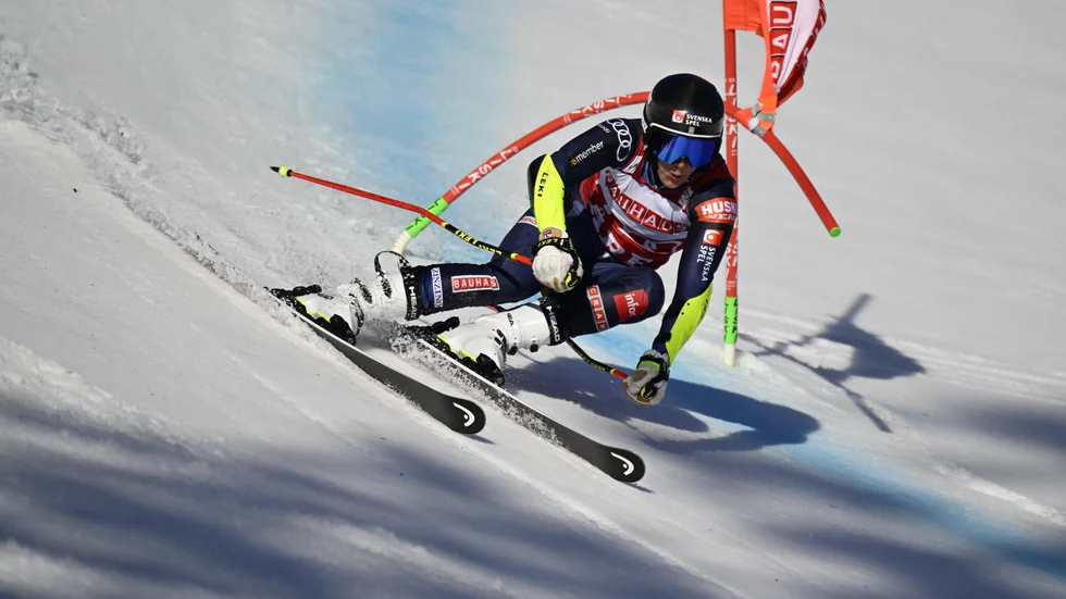 Sara Hector under första åket.