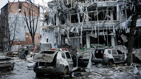 Charkiv i norra Ukraina 16 mars.