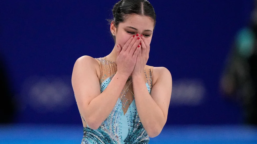Amerikanska konståkningsstjärnan Alysa Liu under OS i Peking. Arkivbild.