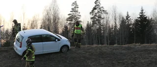 E 4-färden slutade i en jordslänt