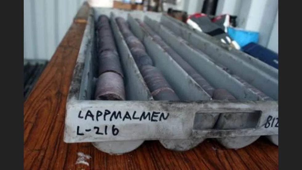 Borrprover från Lappmalmen från 2010. Nu har malmkroppen döpts om till Per Geijermalmen. LKAB ska genomföra en högteknologisk undersökning med hjälp av helikopter.