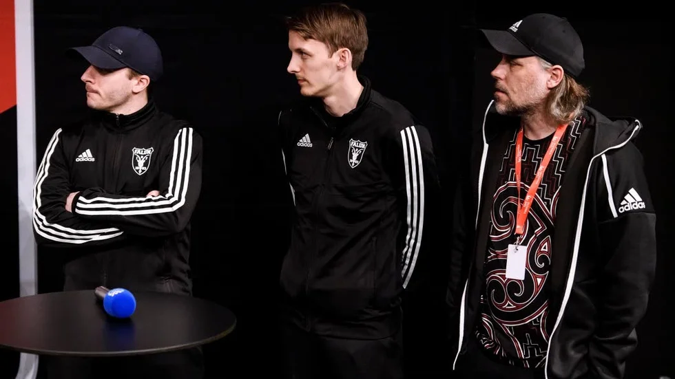 Alexander Galante Carlström, Emil Johansson och Thomas Brottman på fredagens pressträff i Stockholm.