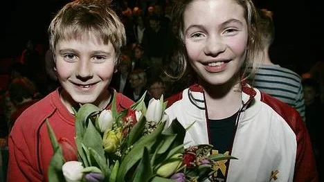 Edvin Englund och Maria Jacobsson-Löwdin i vinnande laget.