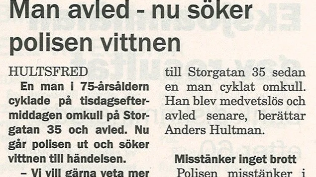 Ur Vimmerby Tidning i dag.