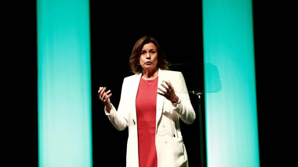 Isabella Lövin. Samtidigt som Miljöpartiet håller i Linköping är stödet i opinionen rekordlitet.