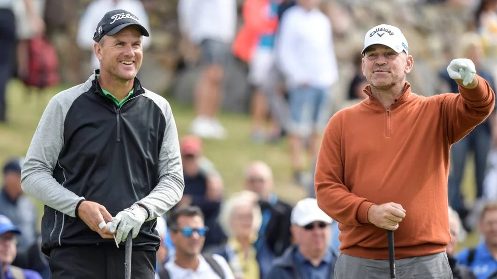 Veteranerna Robert Karlsson och Thomas Björn spelade bra golf.