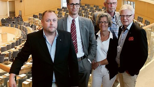 Har inte gett upp. Kalmar läns borgerliga ledamöter i riksdagen Jan R Andersson (M), Jörgen Andersson (M), Eva Skogsberg Bengtsson (M), Anders Åkesson (C) och Anders Andersson (KD) siktar alla på omval.