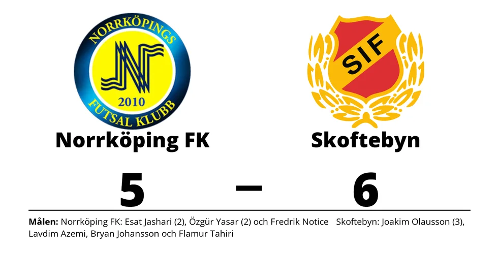 Norrköping Futsal Klubb förlorade mot Skoftebyns IF