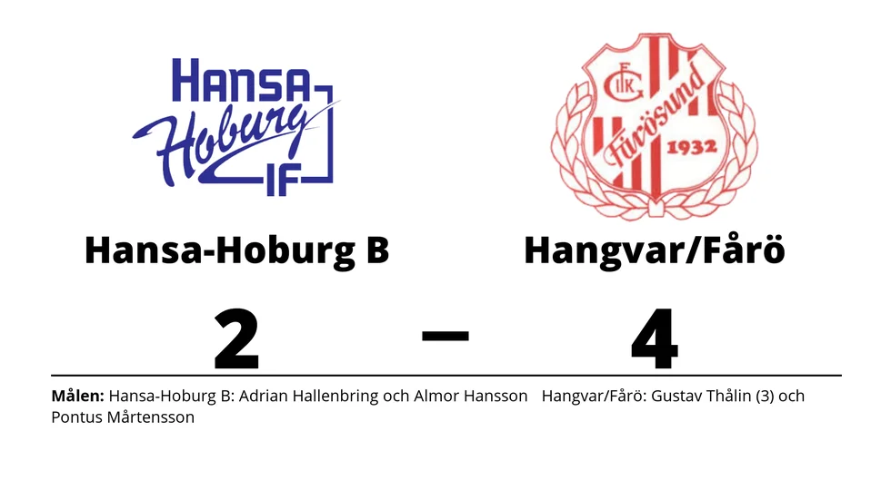 IF Hansa-Hoburg B förlorade mot Hangvar SK/Fårösund GoIK
