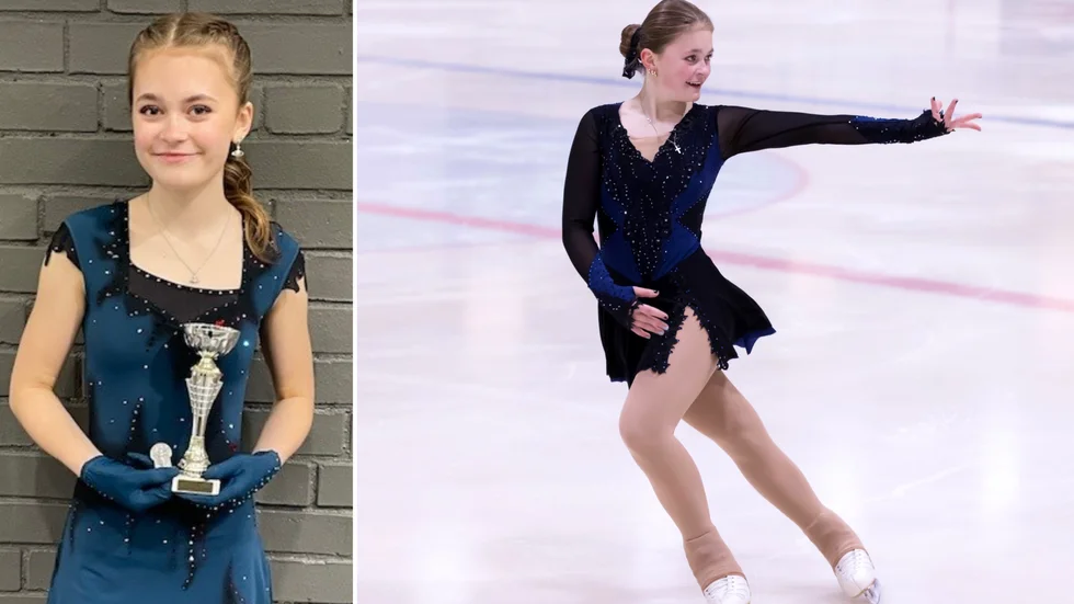 Ella Fredricson, Piteå KK, tog DM-silver i säsongens första tävling. 