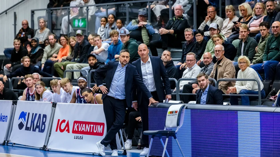 Håkan Larsson och Jim Enbom har gnuggat försvar på BC Luleås träningar den senaste tiden.