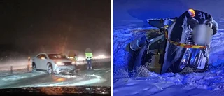 Flera trafikolyckor på kort tid i snön och halkan