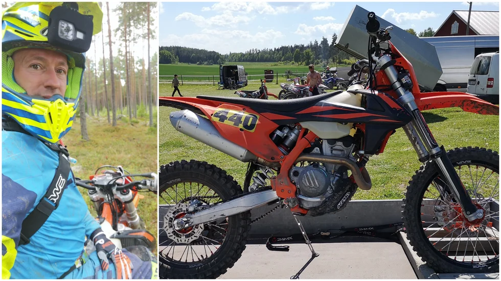 Mikael Bellon från Strängnäs sörjer förlusten av sin tävlingshoj, en KTM med cirka fyra år på nacken. Skulle han köpa en ny kostar den 120 000 kronor.