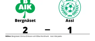 Bergnäset avgjorde före paus mot Assi