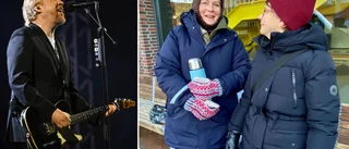 Här köar Karin och Lina i iskylan – tio timmar innan Winnerbäck