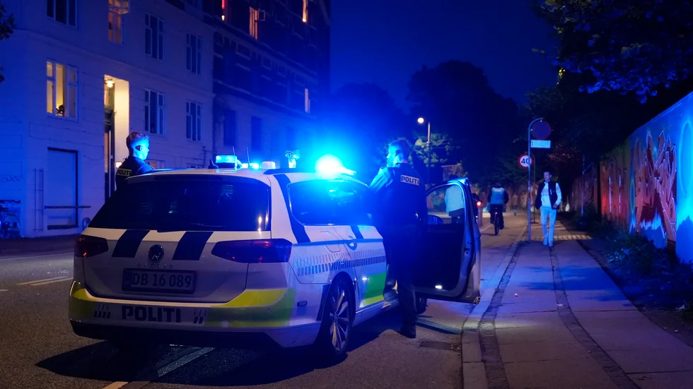 Polis i Christiania efter lördagskvällens skjutning.