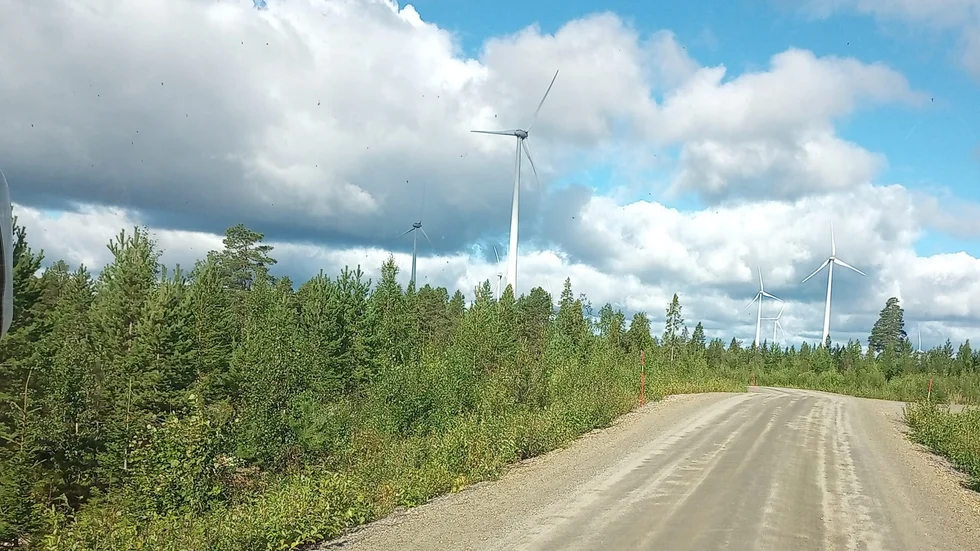 36 deltagare åkte med bussen från Piteå upp till vindkraftsparken i Markbygden.