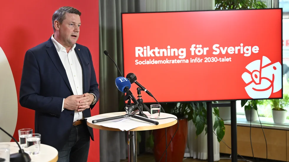 RIKTNING.
Partisekreterare Tobias Baudin (S) presenterade i slutet av november Socialdemokraternas uppdaterade samhällsanalyser ”Riktning för Sverige."