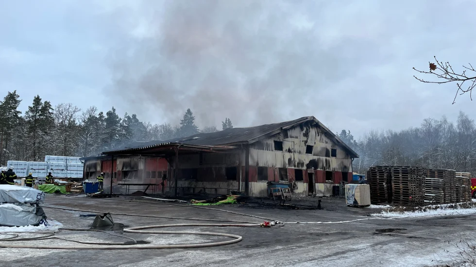 Brand på Abector i Blankaholm.