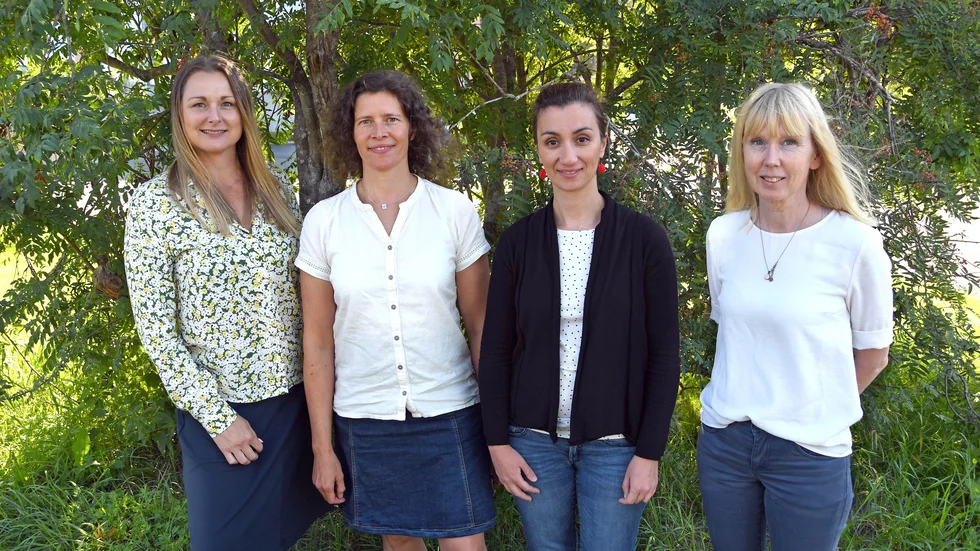 Linda Beckert, Anna Beck, Loukia Gamvrili och Monica Steinwall på regionens kompetensenhet.