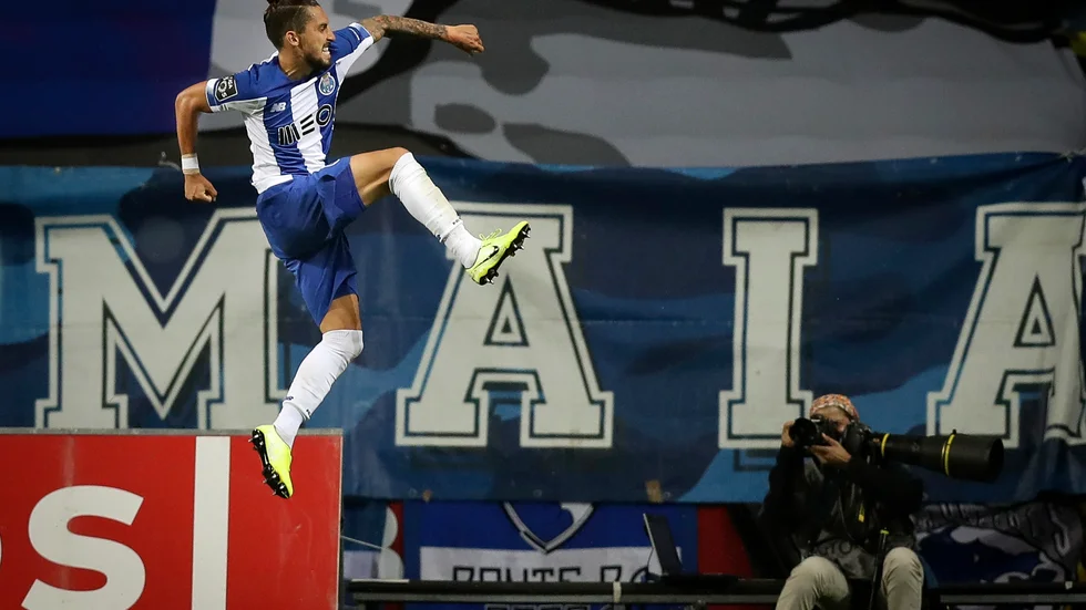 Alex Telles lämnar Porto för Manchester United. Arkivbild.