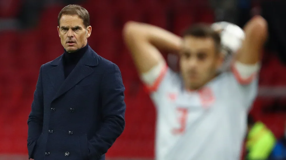 Nederländernas förbundskapten Frank De Boer under landskampen mot Spanien.
