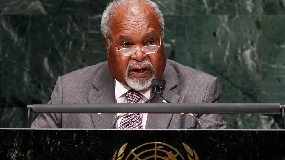 Michael Somare, tidigare premiärminister i Papua Nya Guinea, avled i fredags. Arkivbild.