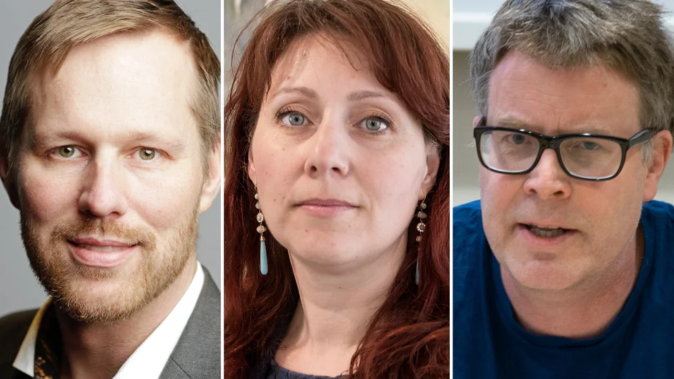 Björn-Owe Björk (KD), regionråd och ordförande i Region Uppsalas hälso- och sjukvårdsutskott, oppositionsråd Vivianne Macdisi (S) och smittskyddsläkare Johan Nöjd.