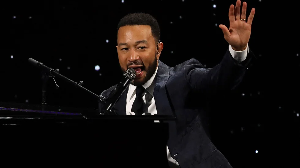 John Legend var en av dem som deltog i den virtuella konserten till stöd för John Biden. Han har tidigare också uppträtt under den före detta presidentaspiranten och senatorn Elizabeth Warrens kampanj i våras. Arkivbild.