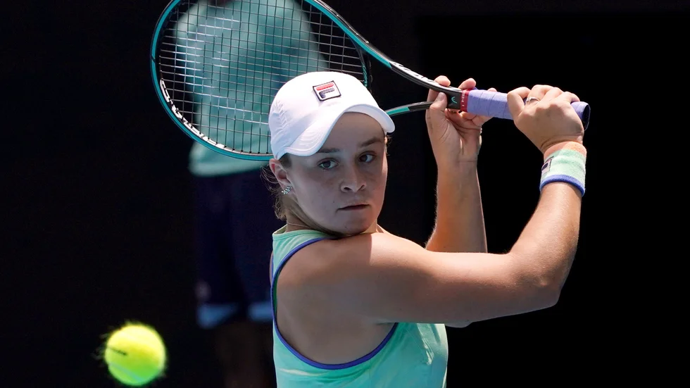 Världstrean Ashleigh Barty i Australian Open i vintras, den senaste grand slam-turneringen som har spelats.