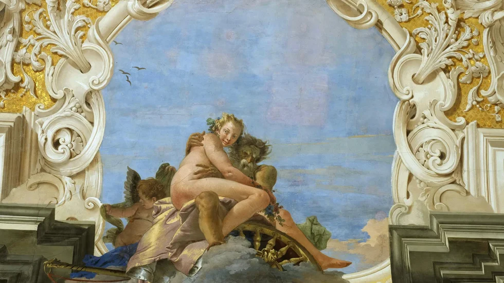 Verket "Persephone bortrövad av tiden" av konstnären Giovanni Battista Tiepolo som finns på museet Palazzo Labia i Venedig och berättar om Plutos bortrövande av Persephone. (Pluto tillhör den romerska mytologin och är precis som Hades i den grekiska mytologin härskare av underjorden).
