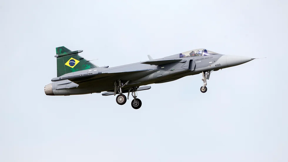 Det första Gripenplanet kom till Brasilien i slutet av september. Arkivbild.